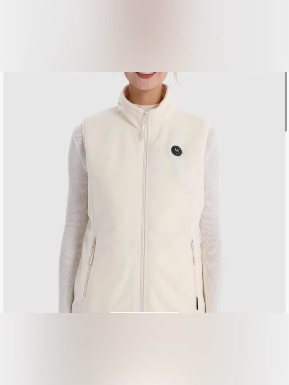 Venustas Headed Vest, Women’s Headed Fleece Vest Sz. Small Model W2117 White New